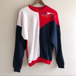 ✨$7 CLEAR-OUT✨ Peter Vintage Tennis Colour Block Long Sleeve Pullover Sweater